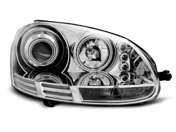 Frontlykter Angel Eyes Ccfl Chrome VW Golf 5 10.03-09