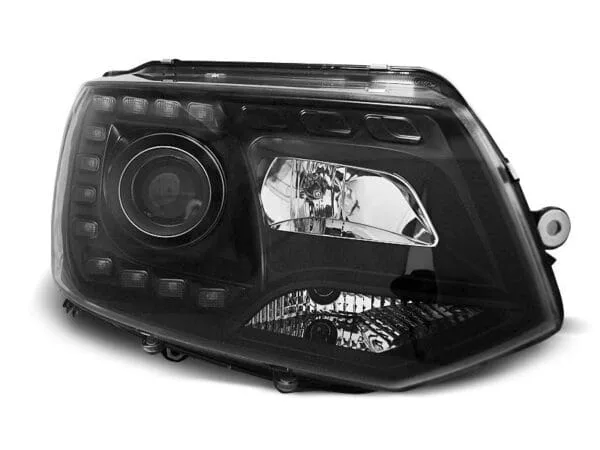 Frontlykter True DRL Black VW T5 2010-2015