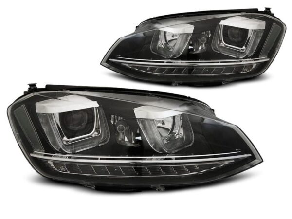 Frontlykter U-led Lys DRL Sort VW Golf 7 11.12-17
