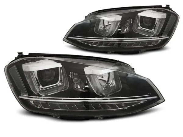 Frontlykter U-led Lys DRL Sort VW Golf 7 11.12-17