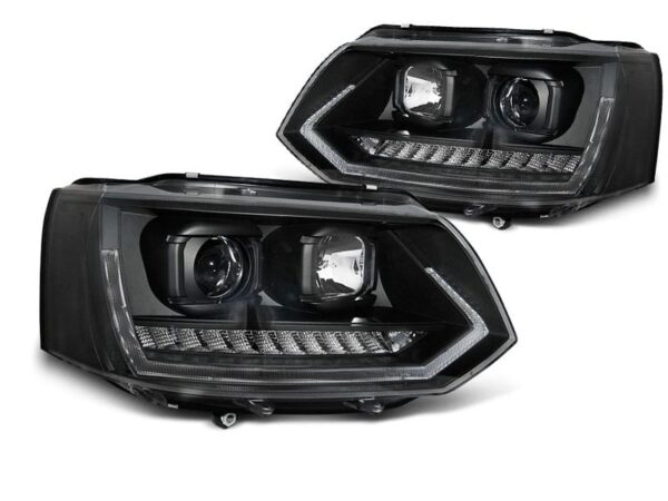 Frontlykter Rørlys DRL Sort SEQ VW T5 2010-2015