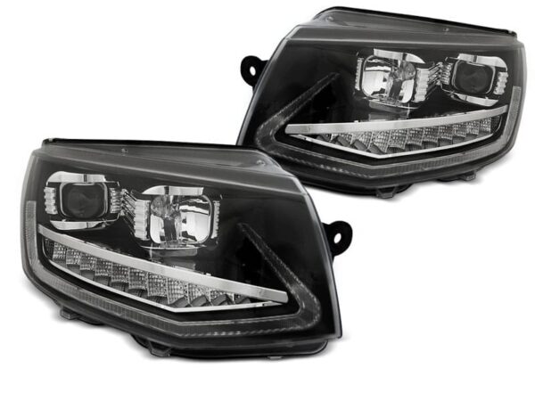 Frontlykter Rørlys DRL Sort SEQ VW T6 15-19