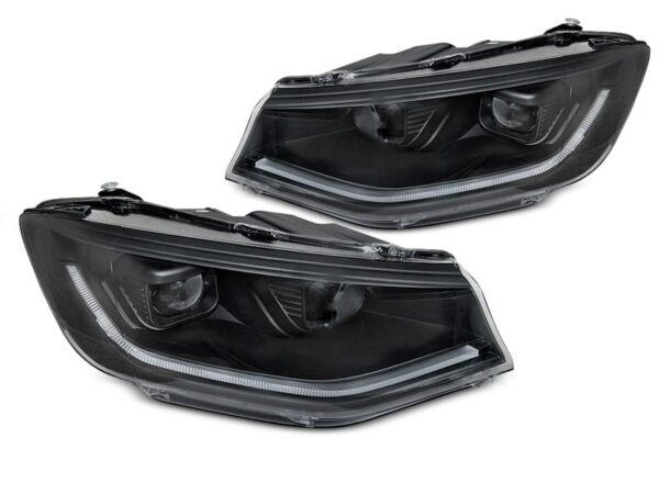 Frontlykter Volkswagen Caddy 20- LED Black DRL SEQ
