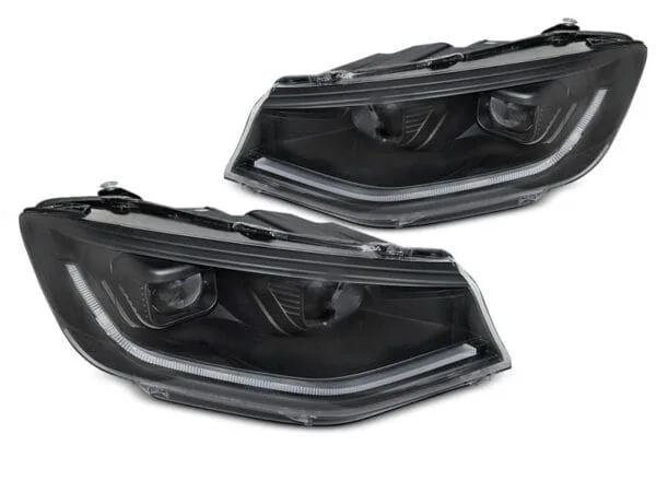 Frontlykter Volkswagen Caddy 20- LED Black DRL SEQ
